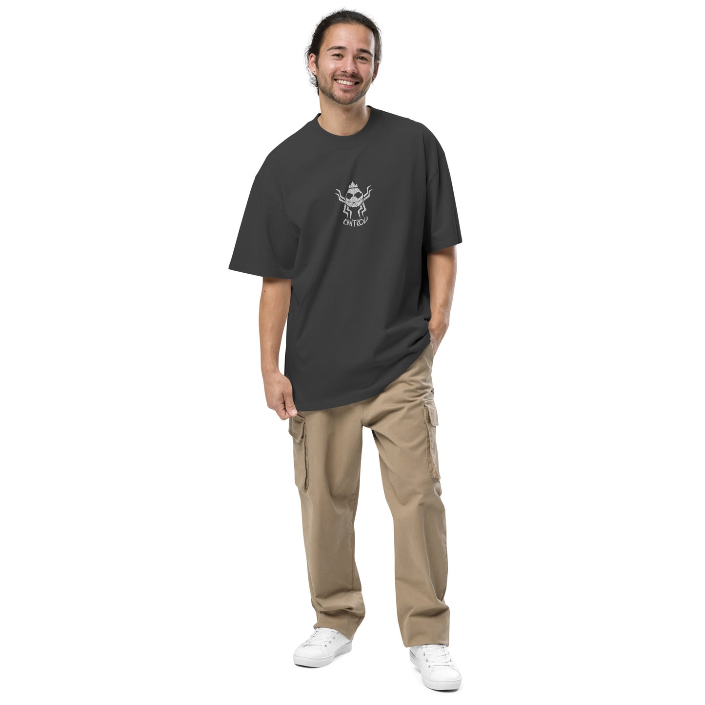 T-shirt oversize délavé CHVTROU (logo blanc)