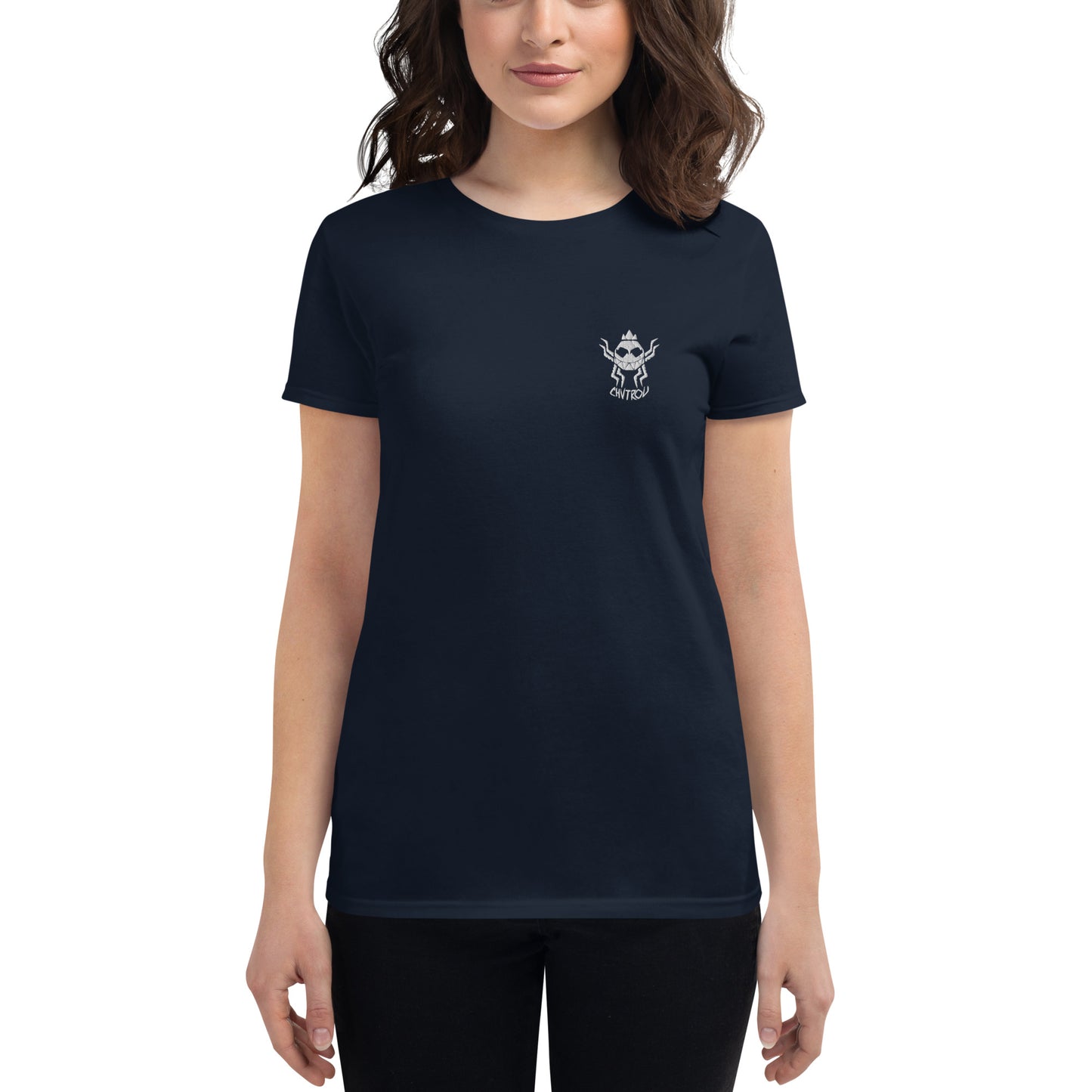 T-shirt à Manches Courtes pour Femmes CHVTROU (logo blanc)